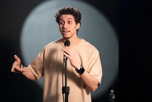Comedian performing